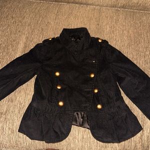 Gap Kids Corduroy Black Peplum Jacket